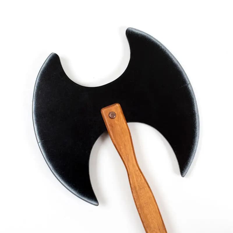 Toporișcă Medievală Dublă din Lemn – Black Double Axe (Kalid Medieval) - Imaginea 5