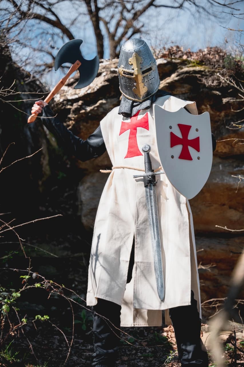 Coif de Cavaler Templier Medieval - Imaginea 4