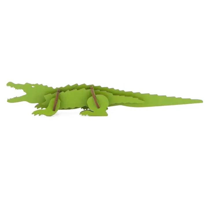 Kit de Construcție Crocodil – Puzzle 3D din Lemn Sustenabil