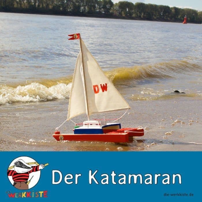 Kraul Kit de Construcție din Lemn - Catamaran cu Pânze Funcțional - Imaginea 3