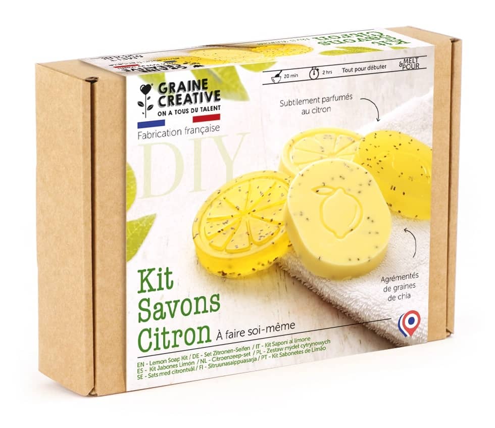 Kit sapun lamaie – Lămâie & Semințe de Chia, Graine Creative