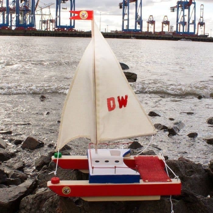 Kraul Kit de Construcție din Lemn - Catamaran cu Pânze Funcțional - Imagine principală