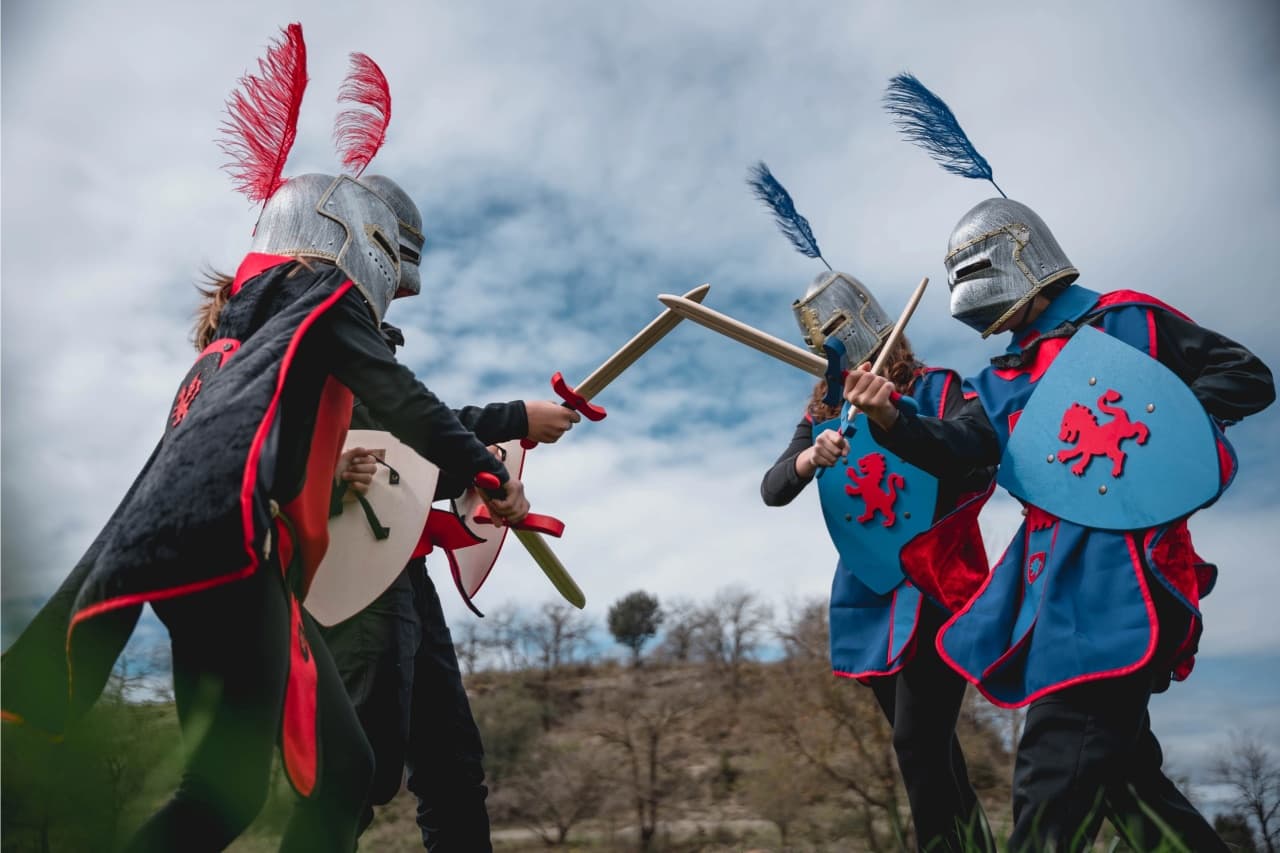 Cască Medievală pentru Copii "Dog Face" cu Vizieră Mobilă - Imaginea 5