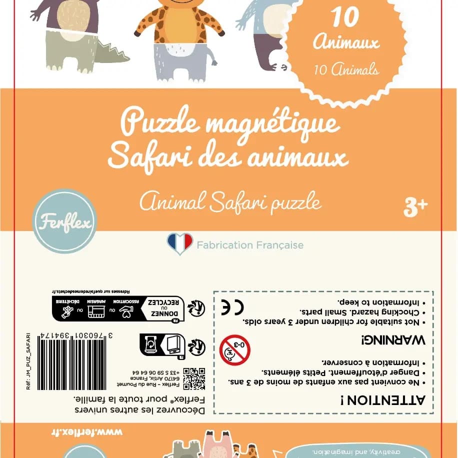 Puzzle Magnetic Ferflex® - Safari (Set 20 piese) - Imaginea 2