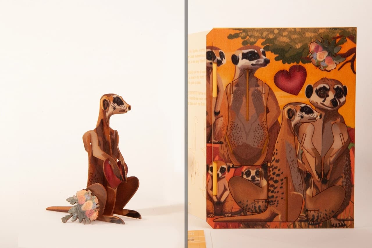 Felicitare 3D Decorativă - Familia de Suricate,Formes Berlin - Imaginea 4