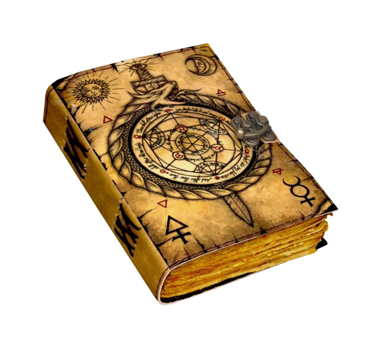 Jurnal Vintage din Piele Grimoire – Model Busolă Antică (Compass) - Imaginea 2