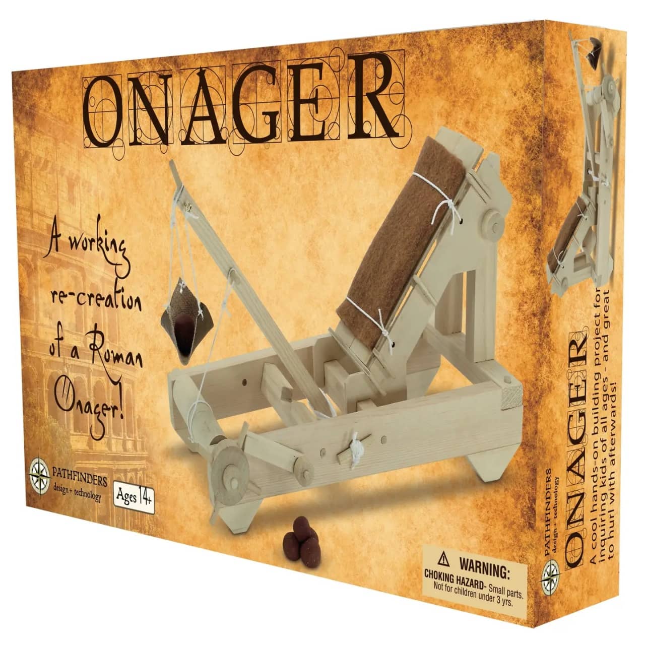 Kit de Construcție din Lemn – Onagerul Roman (Catapultă de Asediu prin Torsiune) 50 piese