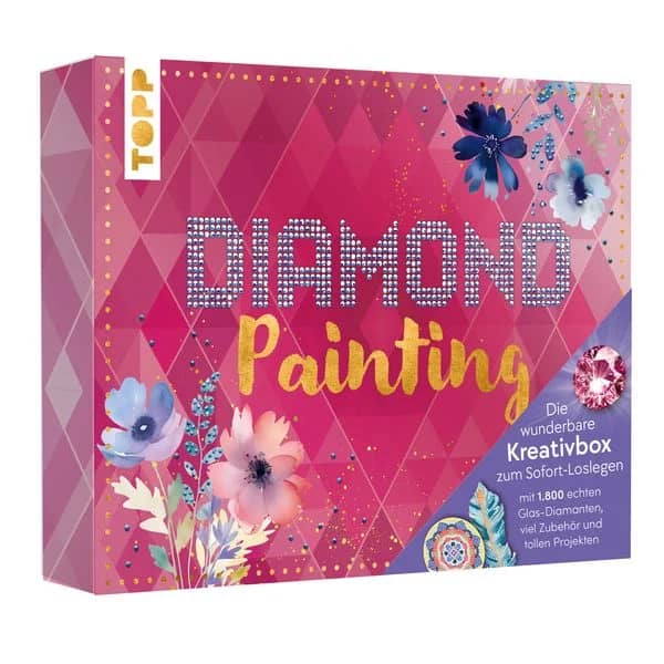 Set Creativ Diamond Painting - Cutia Creativă cu Cristale Strălucitoare (TOPP, Frechverlag), 1800 diamante din sticlă