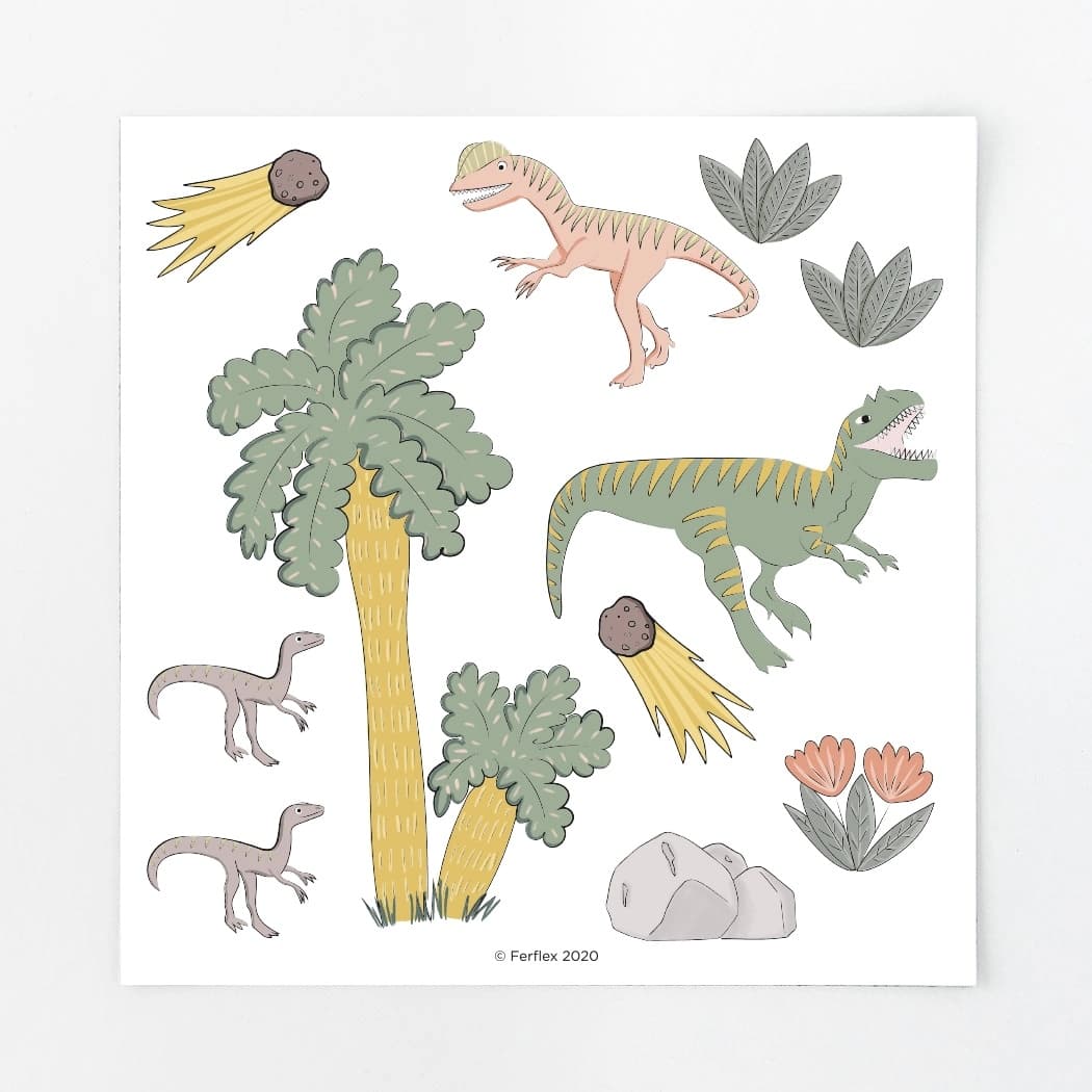 Joc cu Magneți Ferflex® - Lumea Dinozaurilor (Set 52 piese) - Imaginea 5