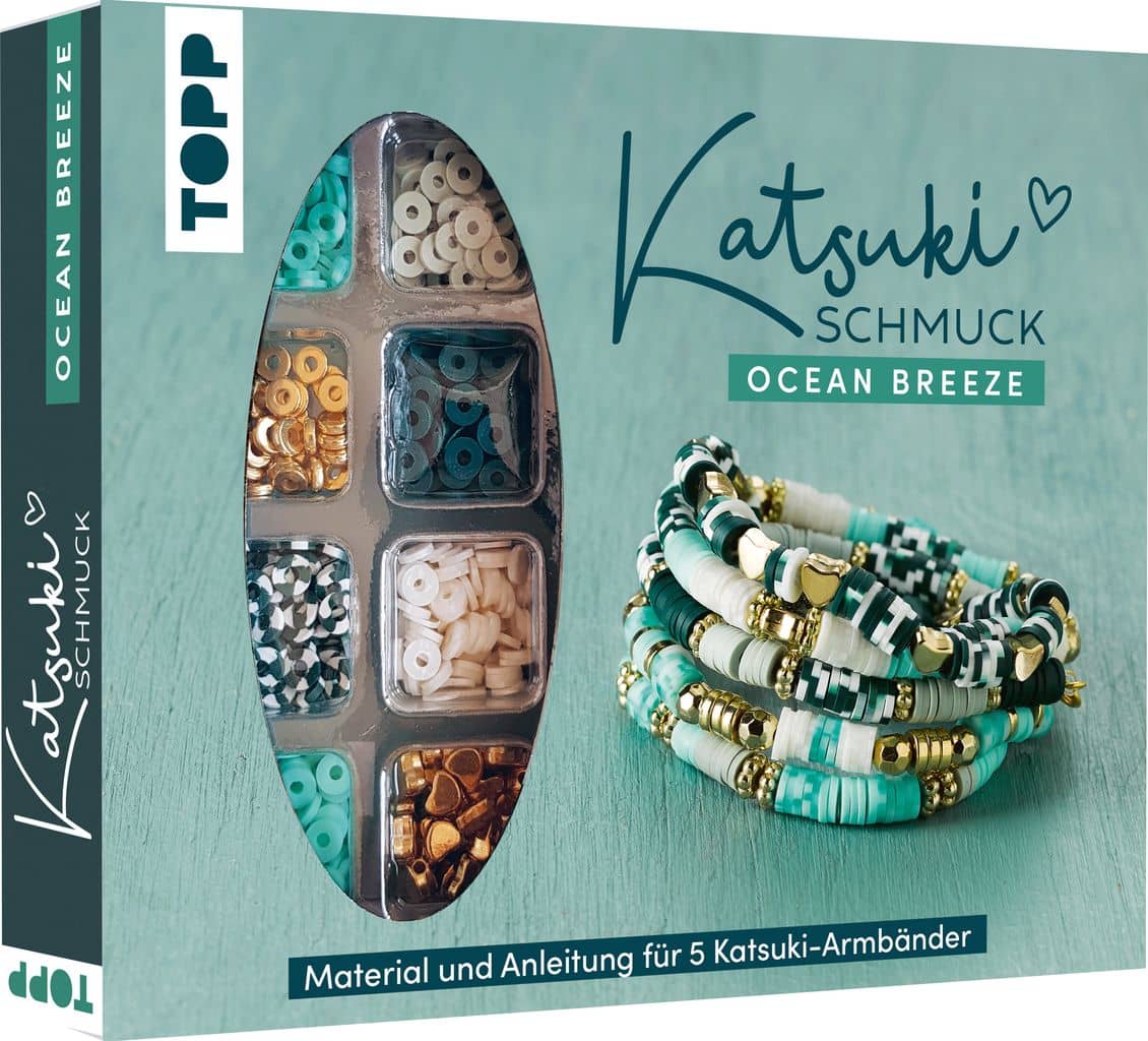 Set Creativ DIY Bijuterii Katsuki - Ocean Breeze (TOPP, frechverlag), confecționare 5 brățări