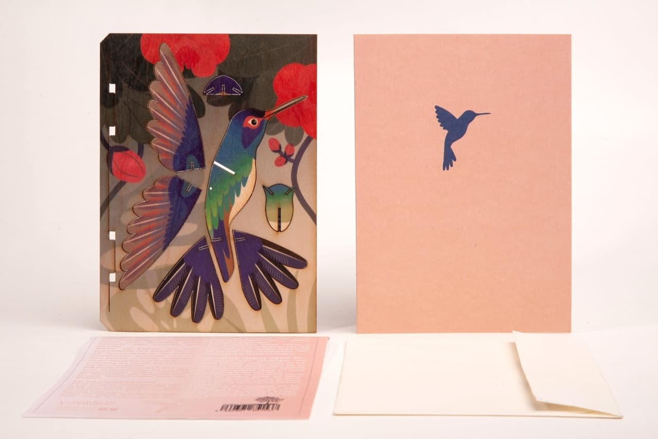 Felicitare 3D din lemn - Pasărea Colibri, Formes Berlin GbR - Imaginea 2
