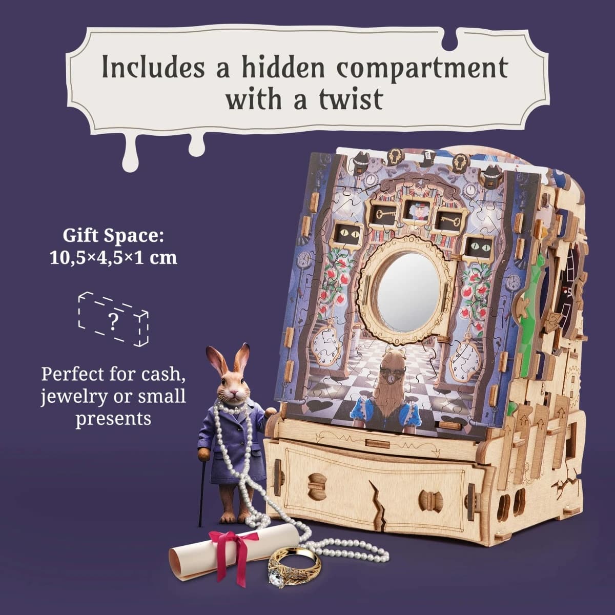 Cluepuzzle The Wonderbox of Alice, iDventure– Puzzle 3D și Escape Room din Lemn - Imaginea 8