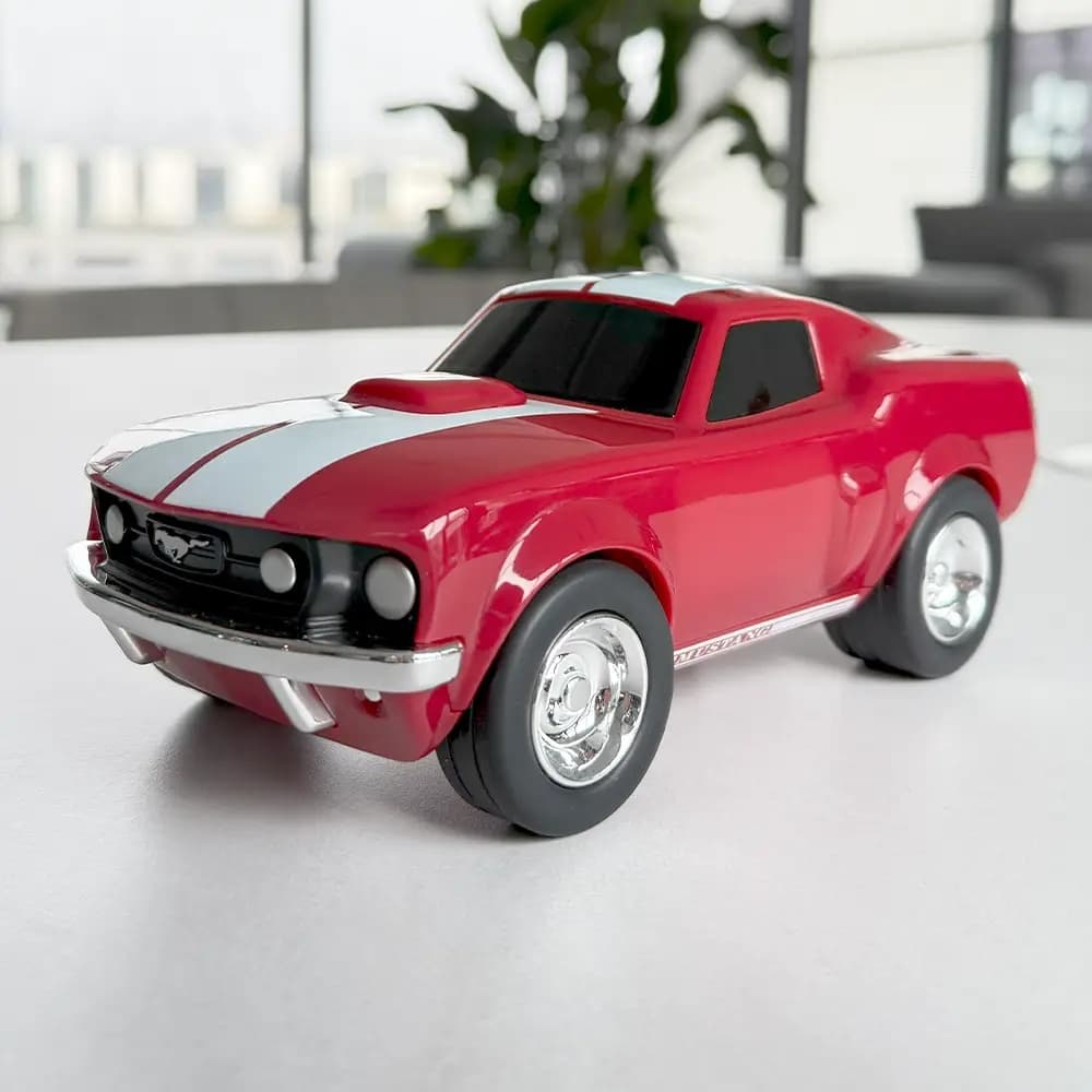 Baghera Mașinuță Ford Mustang Rosie 1966 – Mașinuță de Colecție Premium 18cm - Imaginea 6