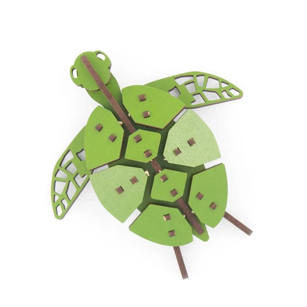 Kit de Construcție Țestoasă Verde (Honu) – Puzzle 3D din Lemn Sustenabil