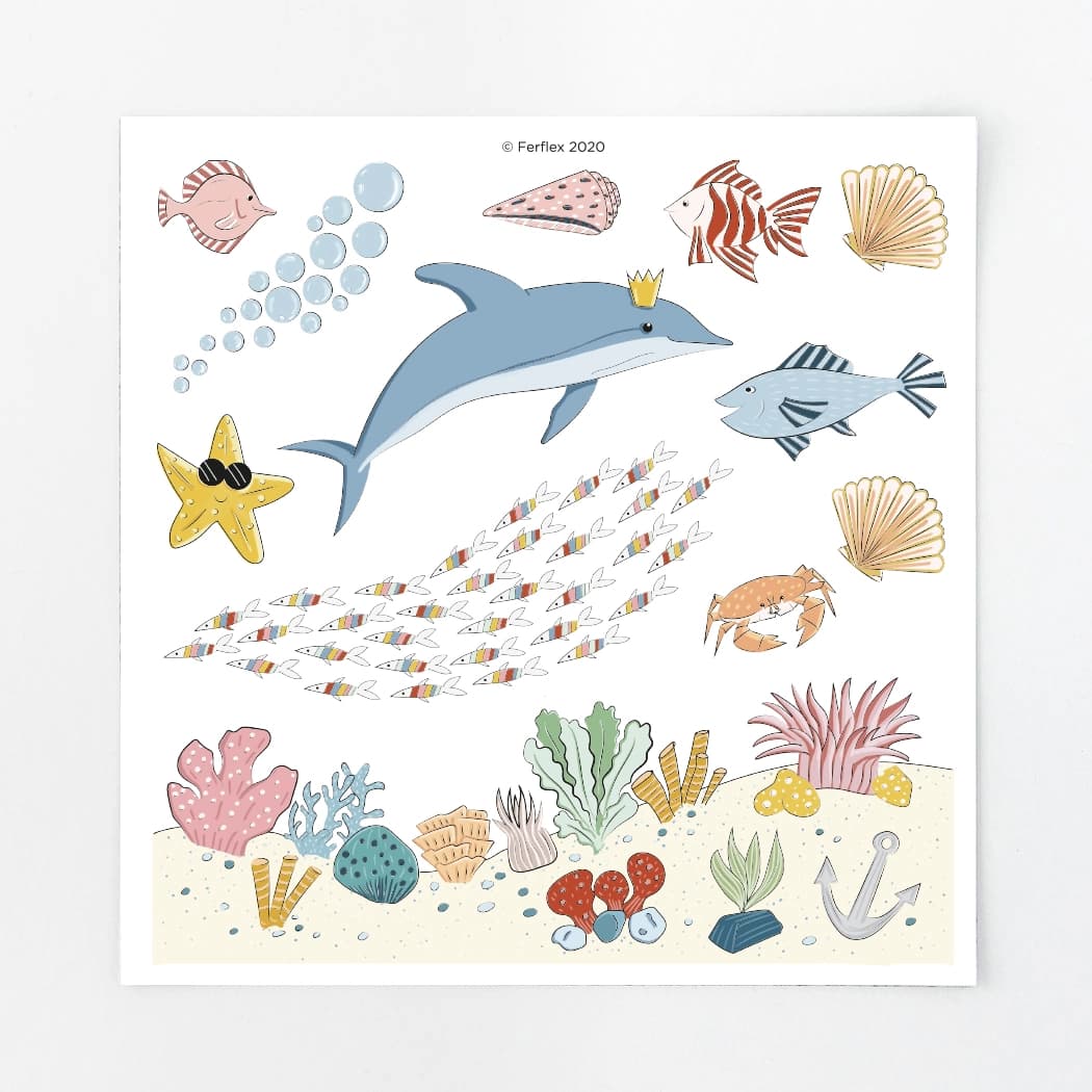 Joc Magnetic Lumea Subacvatică Ferflex® – Set 52 de Magneți cu Creaturi Marine - Imaginea 2
