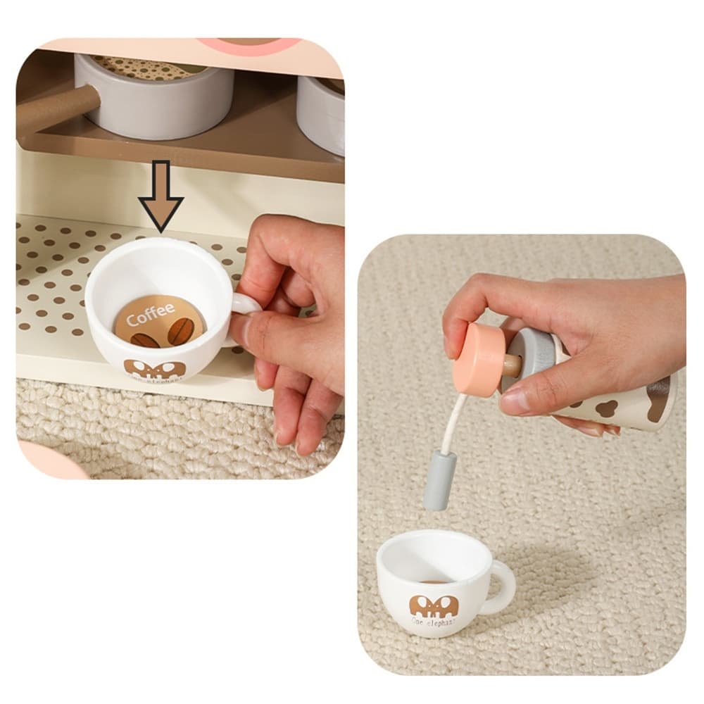Espressor de Jucarie din Lemn pentru Copii Premium - Imaginea 4