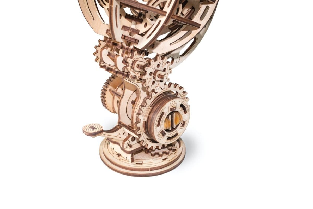 EWA Glob Cinetic – Puzzle 3D Mecanic din Lemn cu Auto-Rotație, 205 piese - Imaginea 2