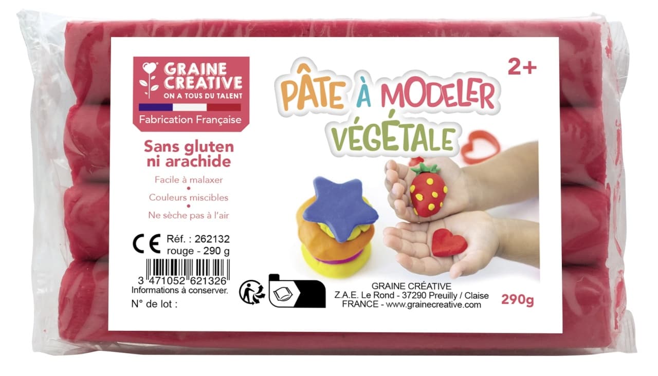 Graine Creative, Plastilina Vegetala (290g) – Roșu Vibrant - Imagine principală