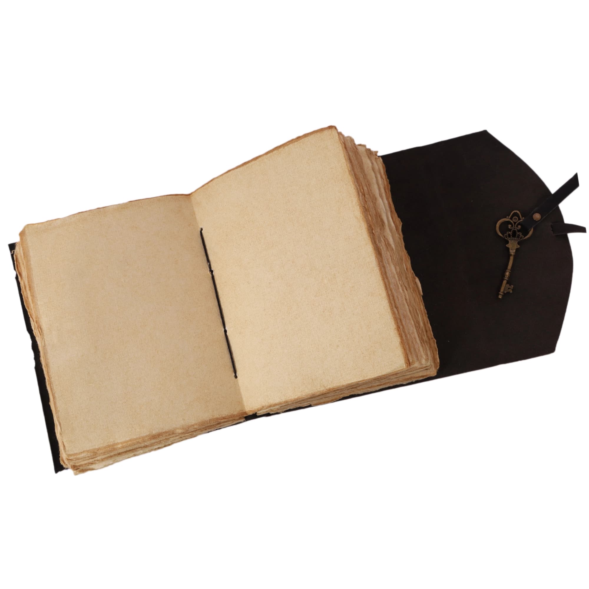 Jurnal Vintage din Piele lucrat manual - Model cu Cheie Antică - Imaginea 9