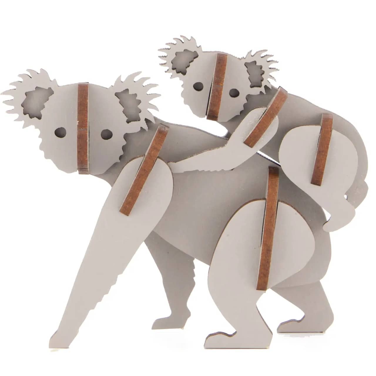 Kit de Construcție Koala și Puiul Joey – Puzzle 3D din Lemn Sustenabil