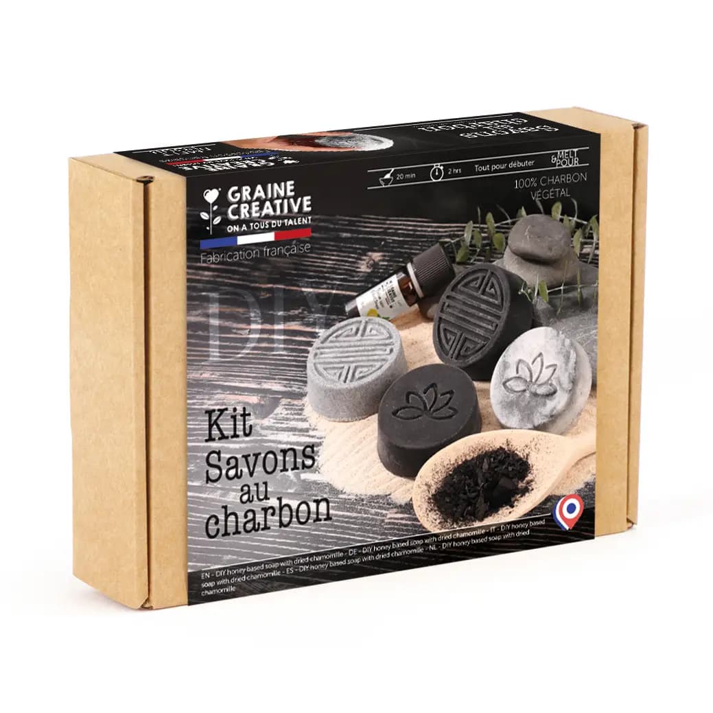 Kit DIY Săpunuri Artizanale cu Cărbun Activ Graine Créative - Kit Creativ Creare Săpun - Imagine principală