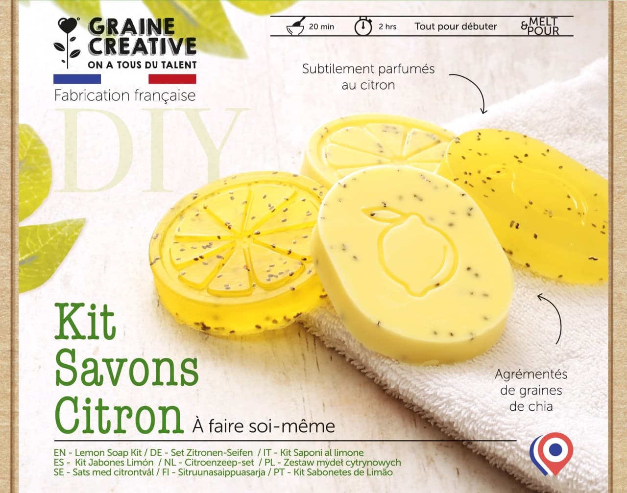 Kit sapun lamaie – Lămâie & Semințe de Chia, Graine Creative - Imaginea 3