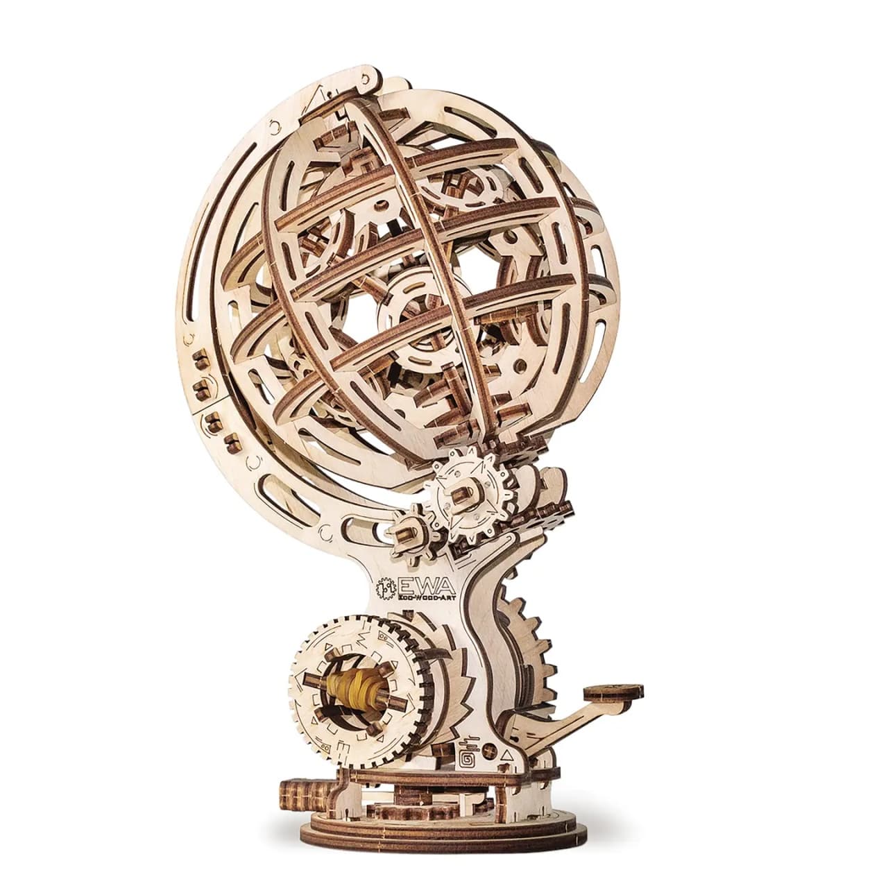 EWA Glob Cinetic – Puzzle 3D Mecanic din Lemn cu Auto-Rotație, 205 piese - Imagine principală