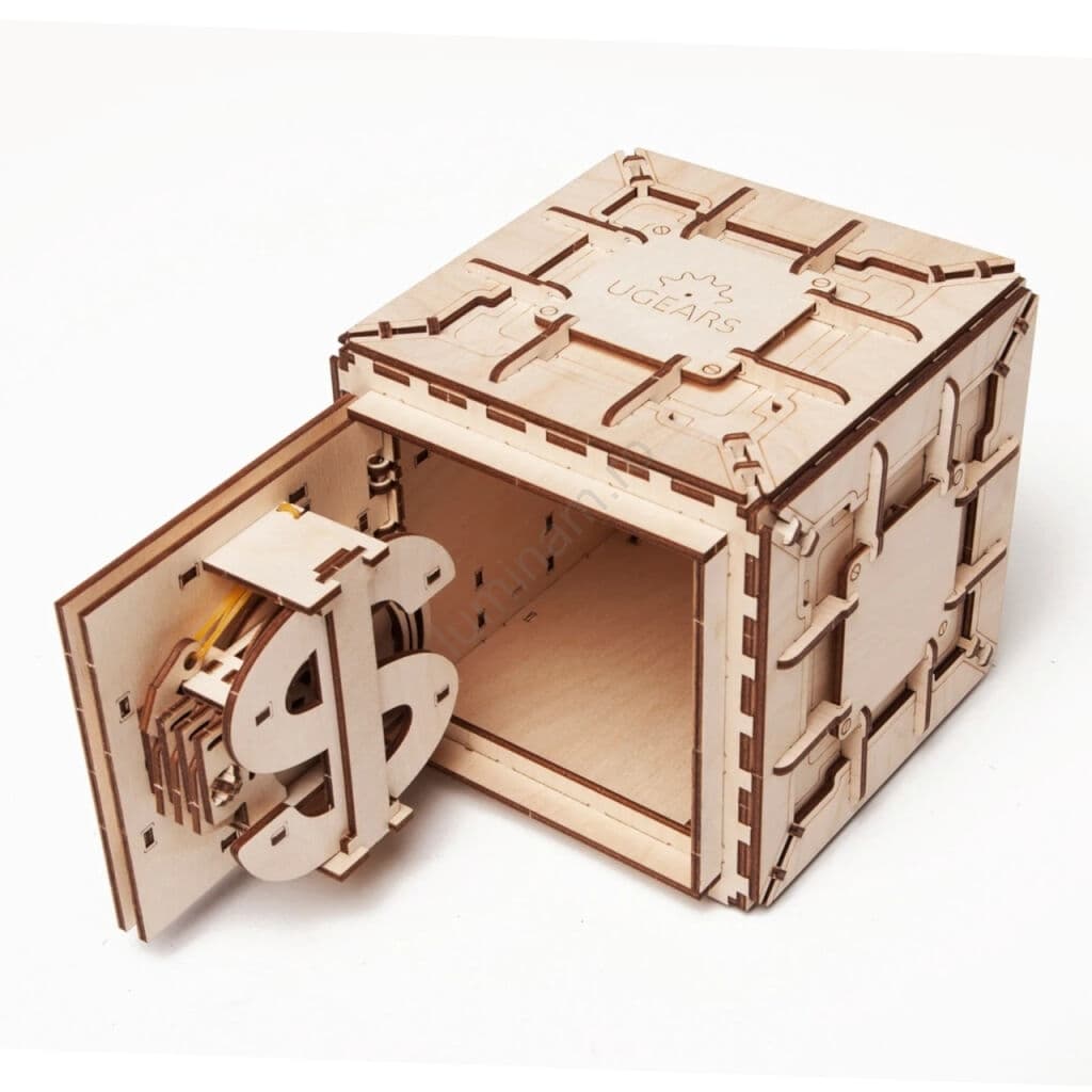 Ugears Seif Mecanic cu Cifru – Puzzle 3, Depozitare cu Cod Secret, 179 piese - Imaginea 6