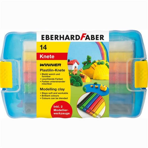 Set Plastilină Eberhard Faber – 10 Culori cu Accesorii (300g)